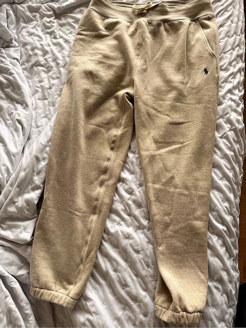 Polo Ralph Lauren Signature Fleece Jogger Sweatpants Beige XL